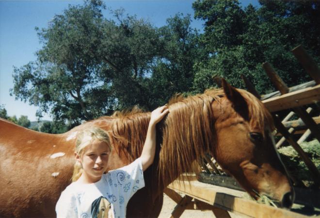 Castile Canyon Scientology School, girl with horse