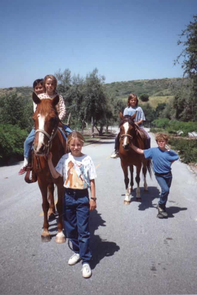 Castile Canyon Scientology School, students horse riding 