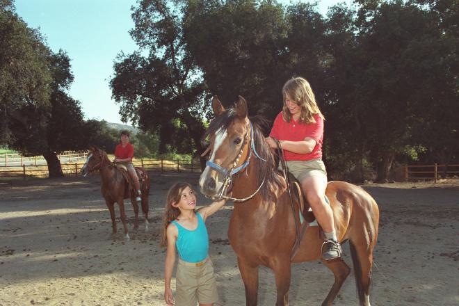 Castile Canyon Scientology School, students horse riding